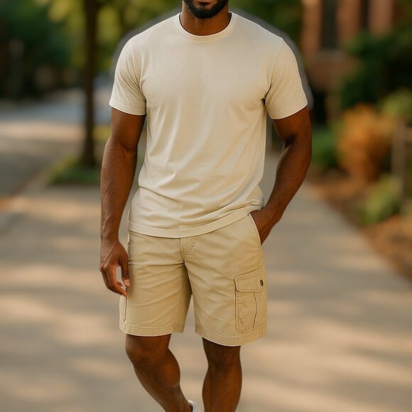 2 for/$35 Timberland Men's Khaki Cargo Shorts Size 40 - Picture 5 of 12